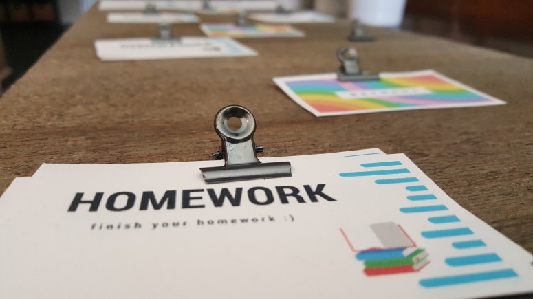 DIY chore chart up close